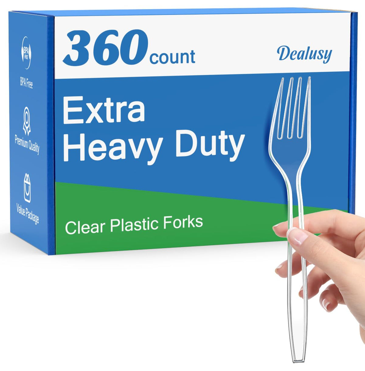 Dealusy Heavy Duty Plastic Forks BPA-Free and Heat Resistant

