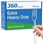 Dealusy Heavy Duty Plastic Forks BPA-Free and Heat Resistant

