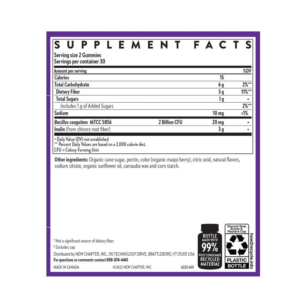 New Chapter Probiotic Gummies – All-Flora Gut Health, 2B CFU

