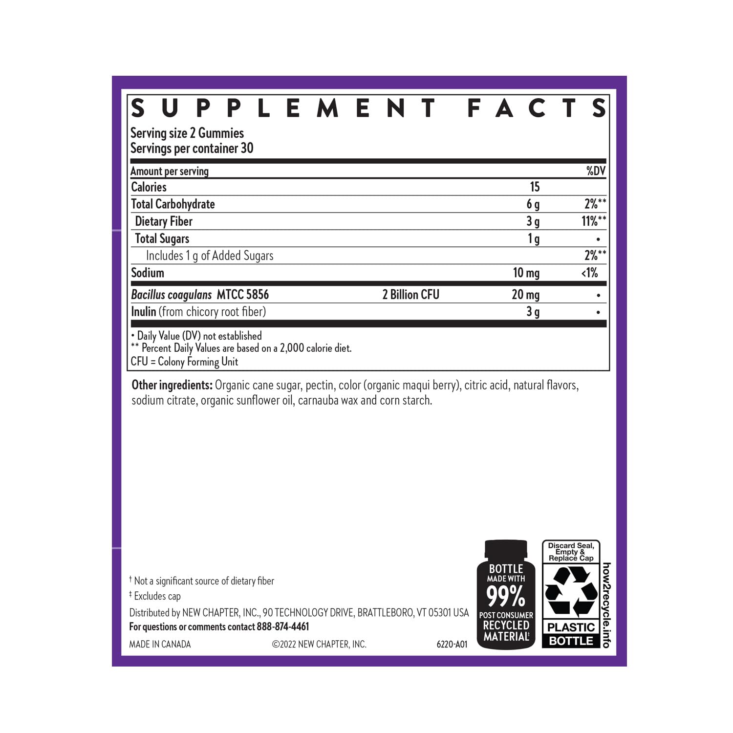 New Chapter Probiotic Gummies – All-Flora Gut Health, 2B CFU

