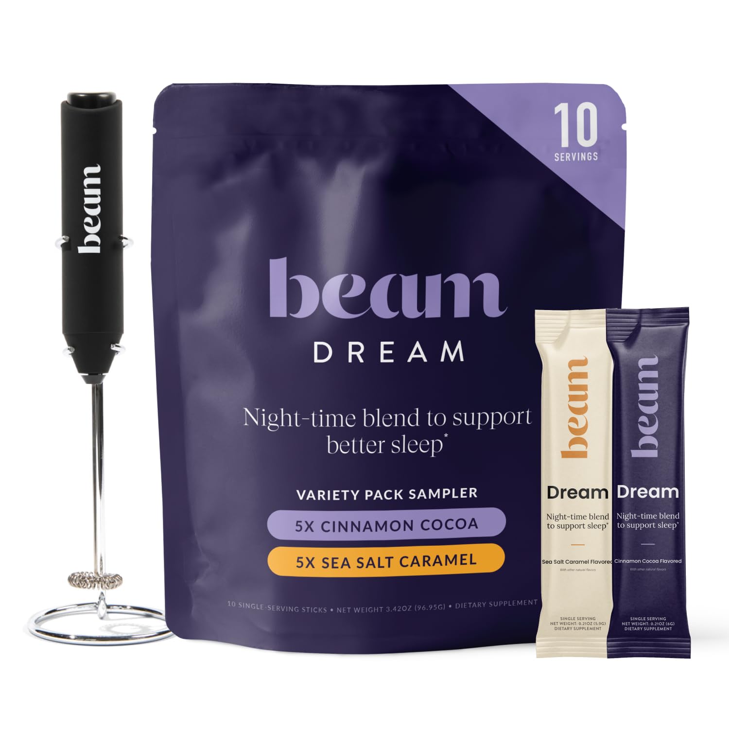 BEAM Dream Sleep Powder – Melatonin Sleep Aid with L-Theanine & Reishi