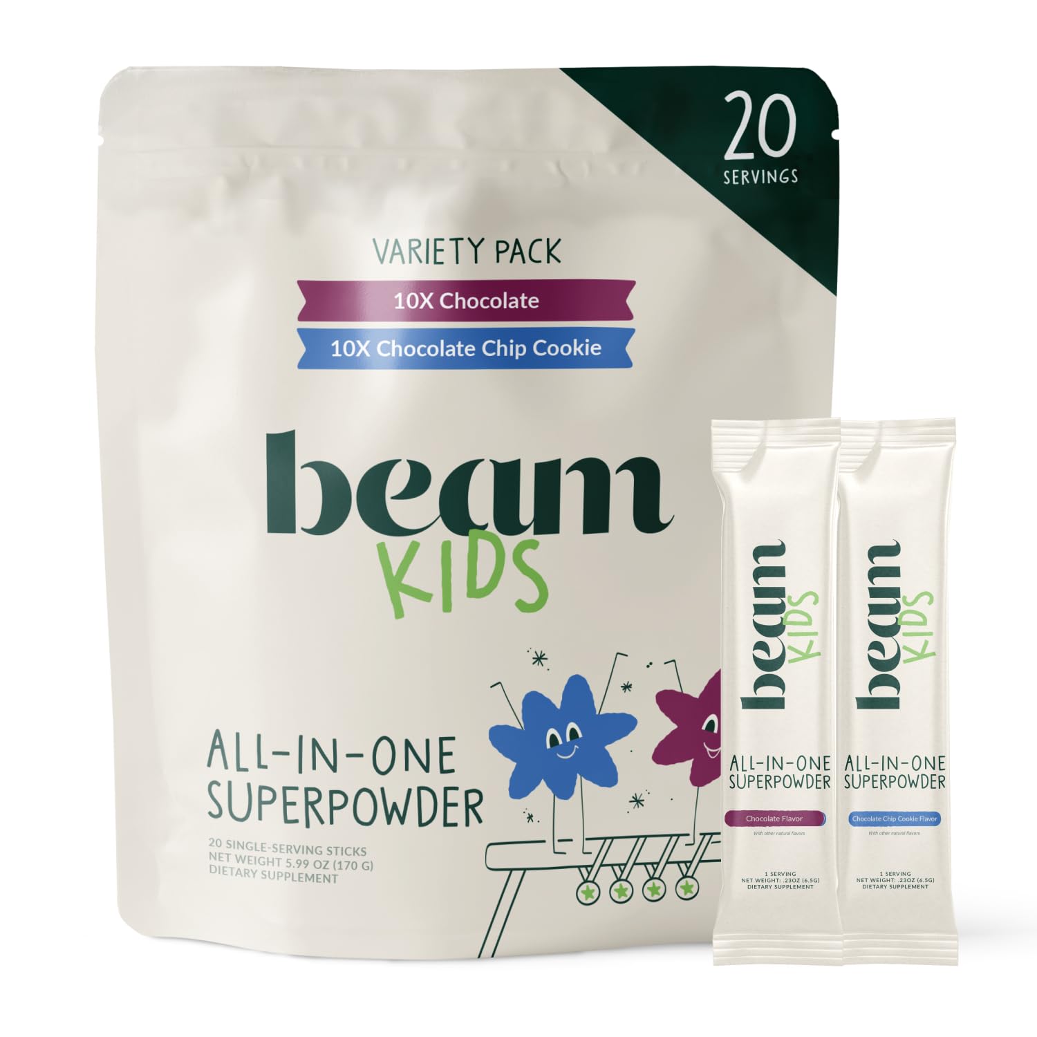 BEAM Kids Multivitamin Powder with Greens, Probiotic & Prebiotic