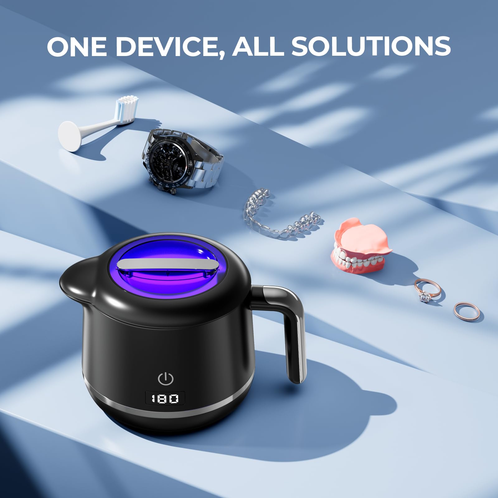 Ultrasonic Retainer Cleaner Machine for Dentures & Aligners

