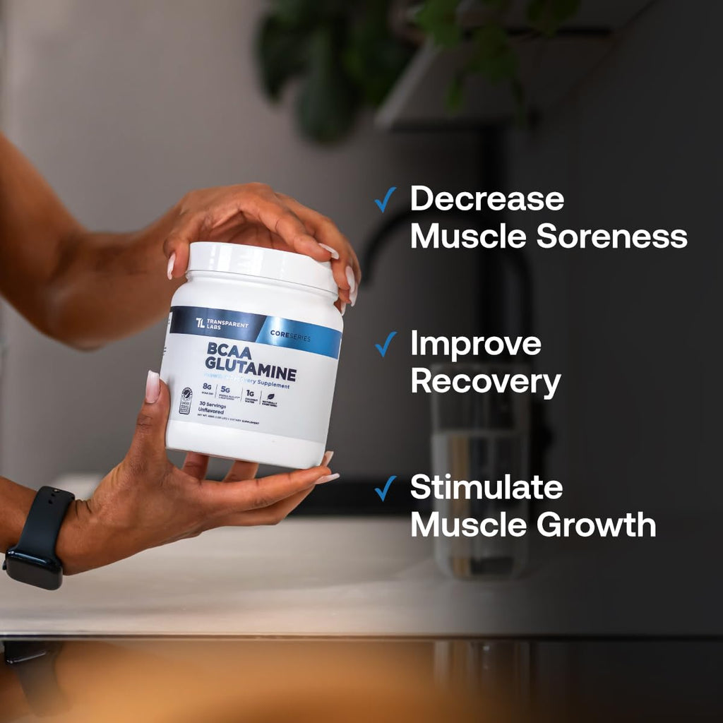 BCAA Glutamine Powder by Transparent Labs for Recovery

