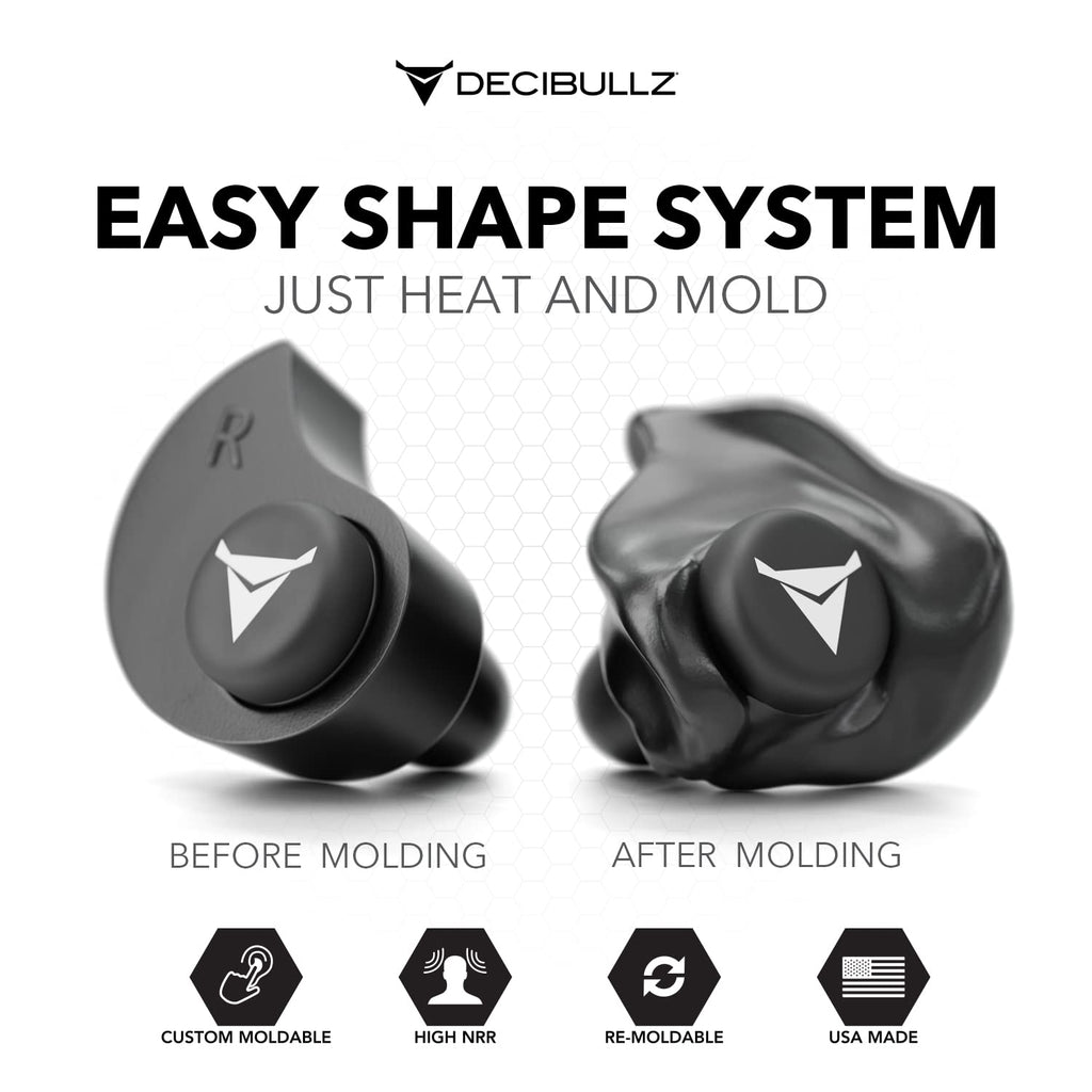 Decibullz Custom Molded Earplugs 31dB NRR Hearing Protection


