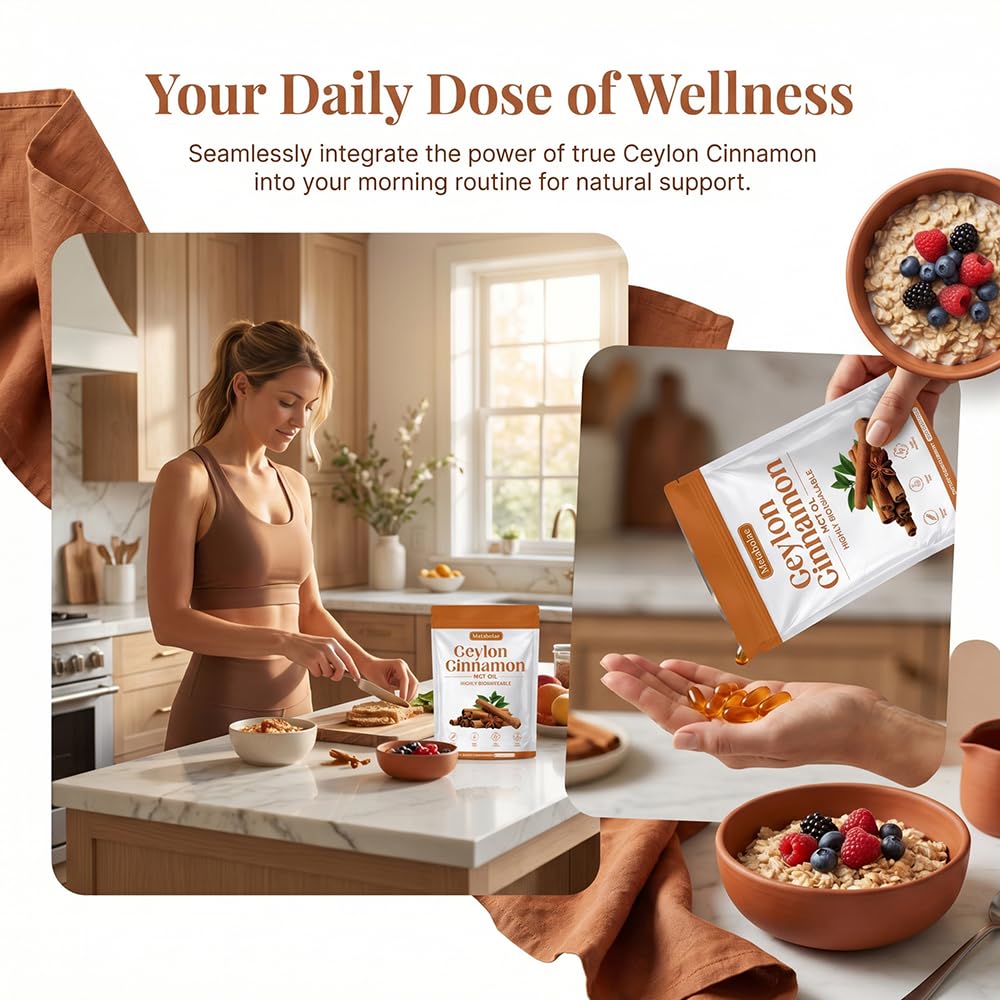 Metabolae Ceylon Cinnamon SoftGels with MCT Oil | Non-GMO

