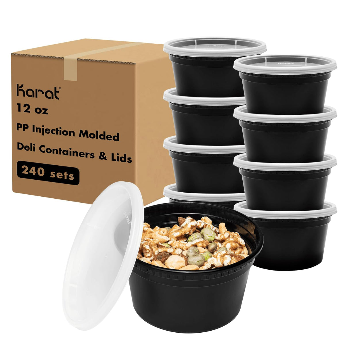 Karat Deli Containers with Lids - PP Injection Molded