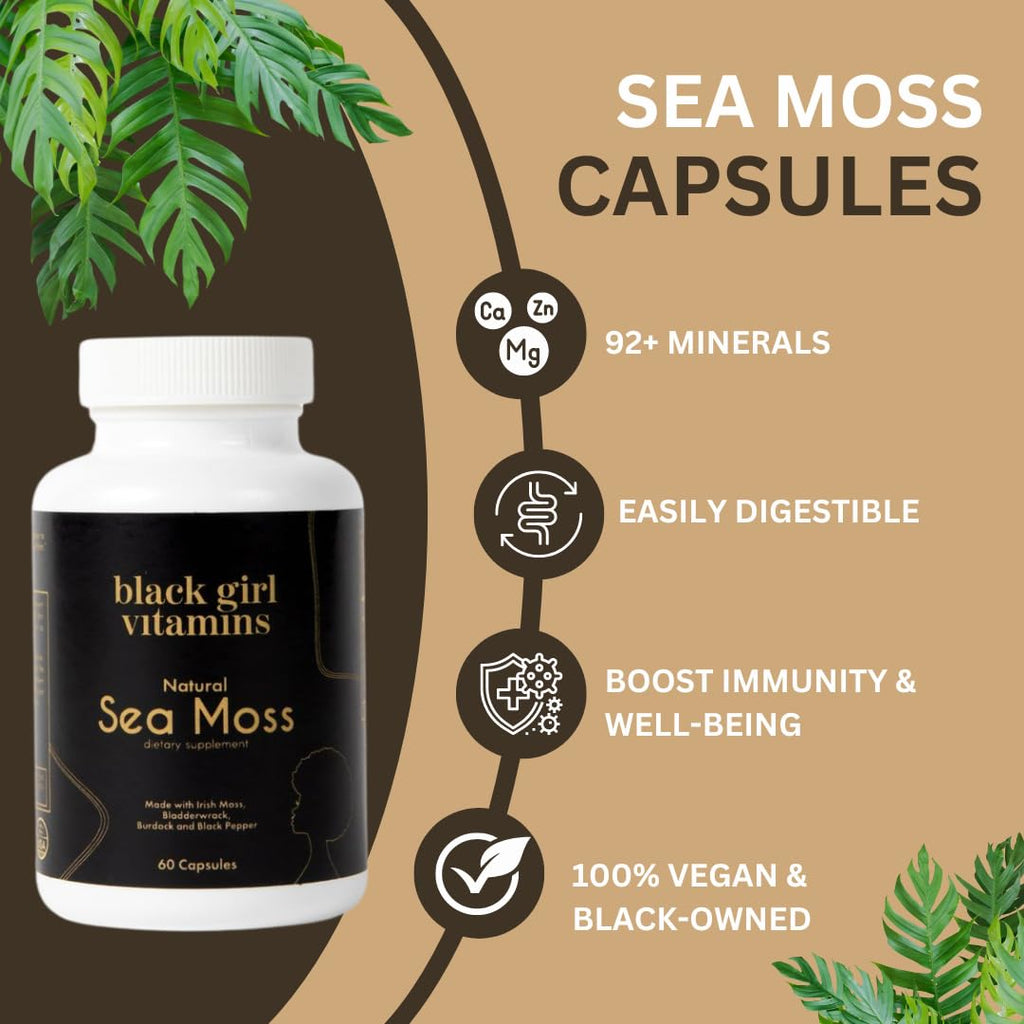 Black Girl Vitamins Sea Moss Capsules | Mineral Rich

