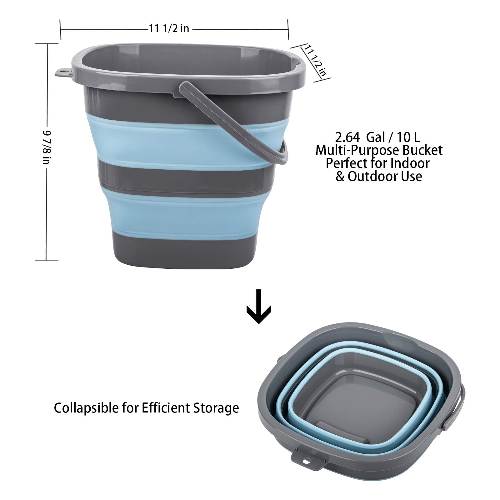 Collapsible Plastic Bucket Foldable for Home & Outdoors

