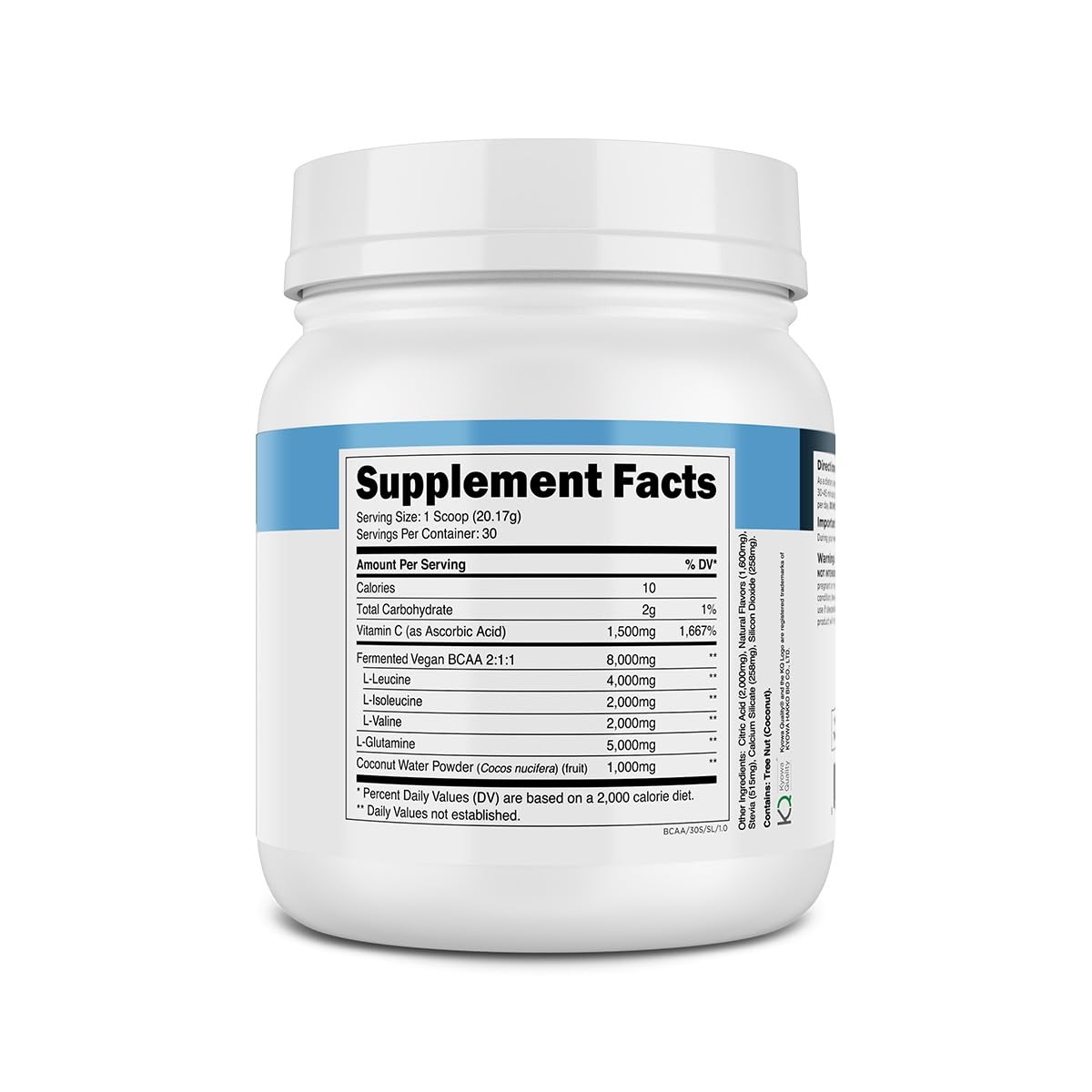 BCAA Glutamine Powder by Transparent Labs for Recovery


