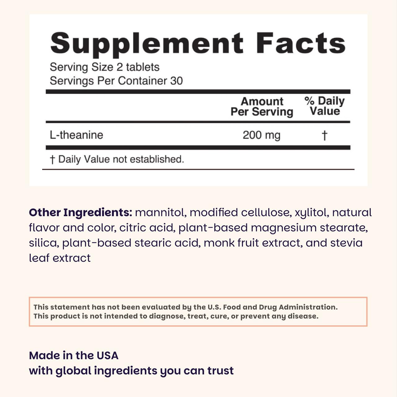 EZ Melts L-Theanine 200 mg – Stress & Relaxation


