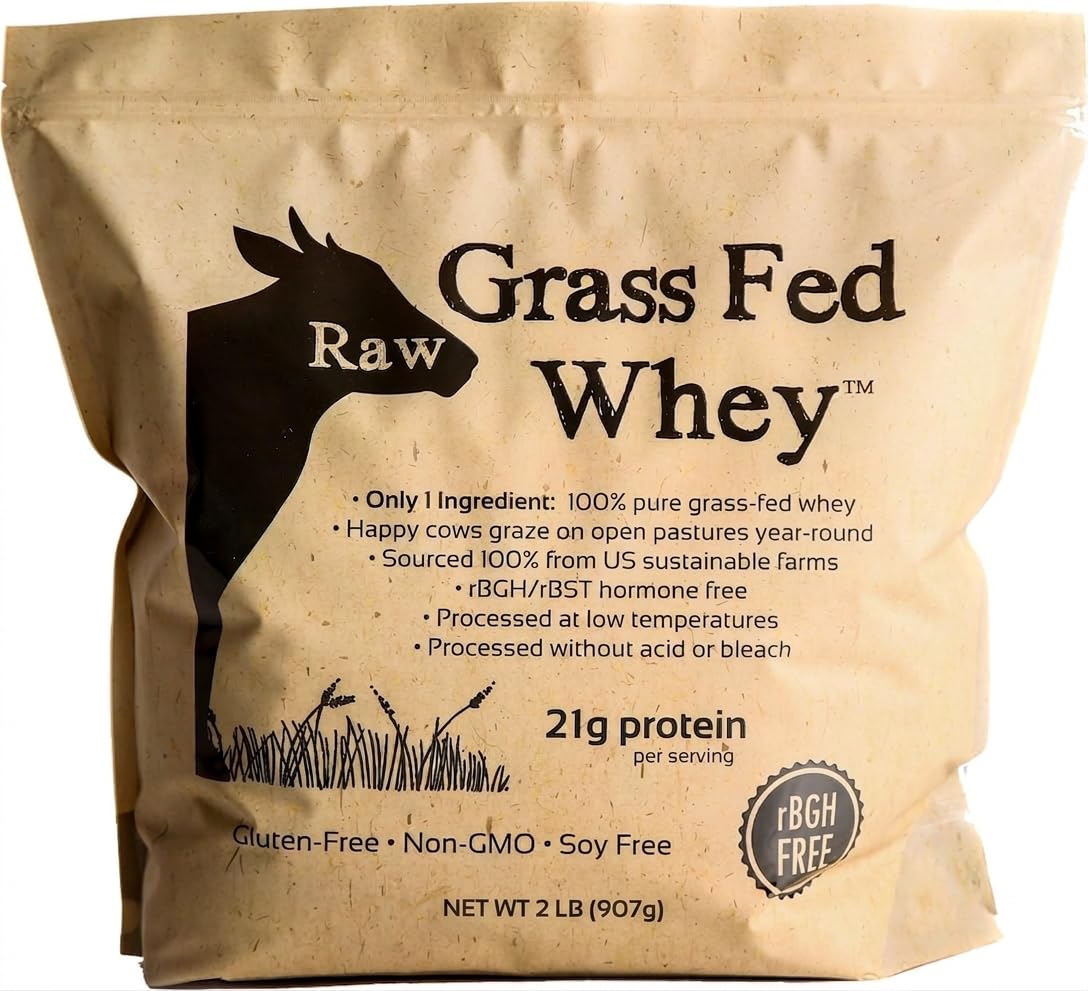 Raw Grass Fed Whey Protein Powder Unflavored 1 Ingredient