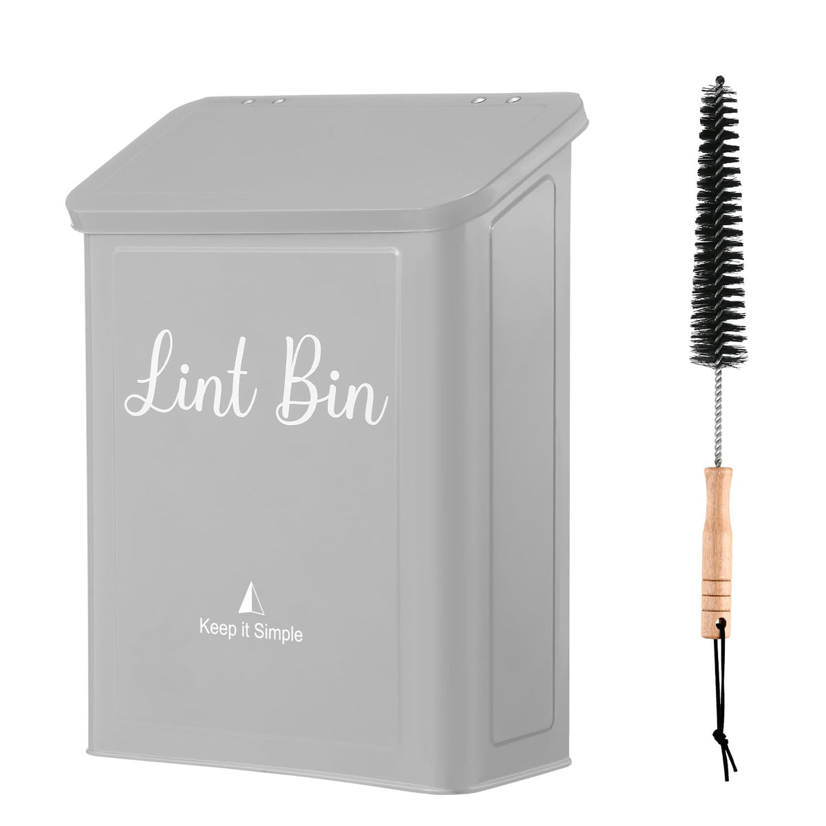 SUBEKYU Magnetic Lint Bin for Laundry Room - Wall-Mounted Lint Box with Lid
