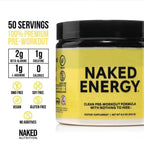 Naked Energy Pre Workout Powder – NSF Certified, Vegan

