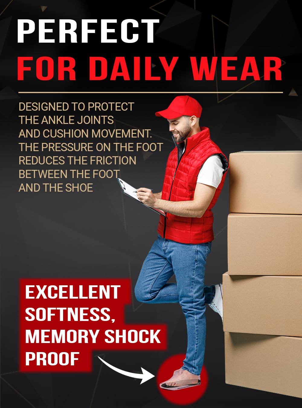 CRUVHEAL Work Pro Comfort Insoles - Shock Absorption


