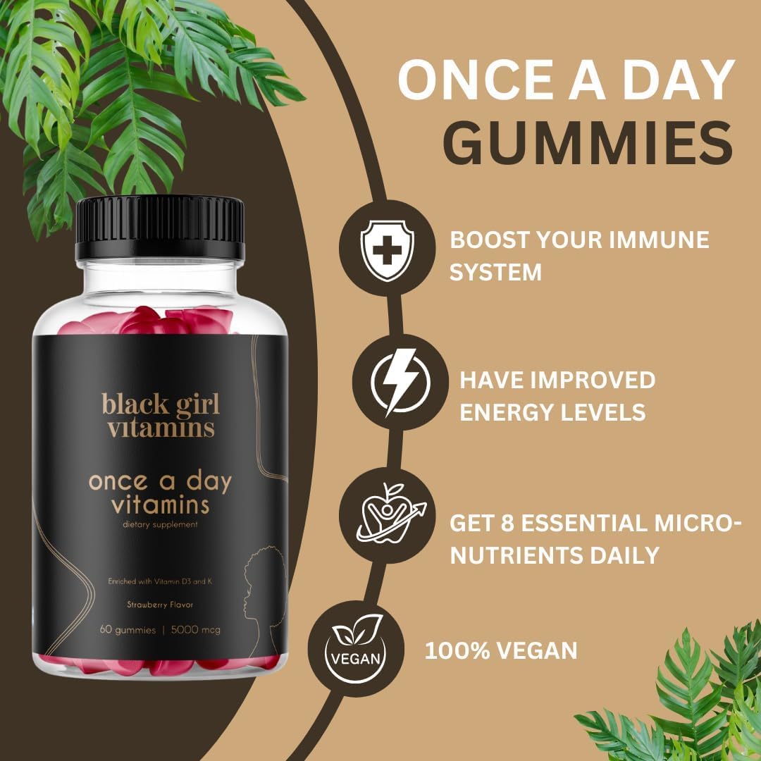 Black Girl Vitamins Hair Skin Nails Vitamin D & Multivitamin

