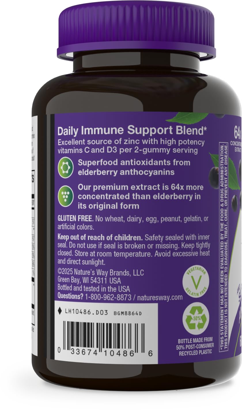 Nature's Way Sambucus Elderberry Gummies Immune Support

