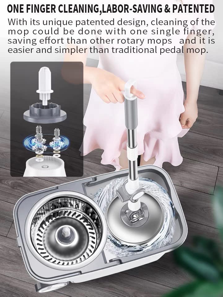 Michao Spin Mop Bucket Deluxe Floor Cleaning System

