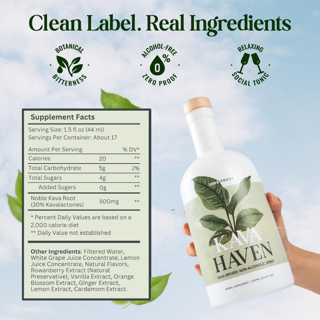 Kava Haven Non Alcoholic Spirit Lemon Ginger 750mL

