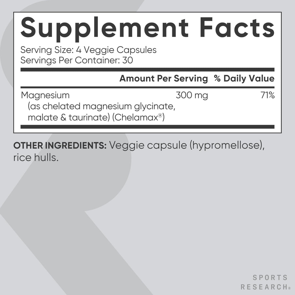 Sports Research Chelated Magnesium Complex - Supplement


