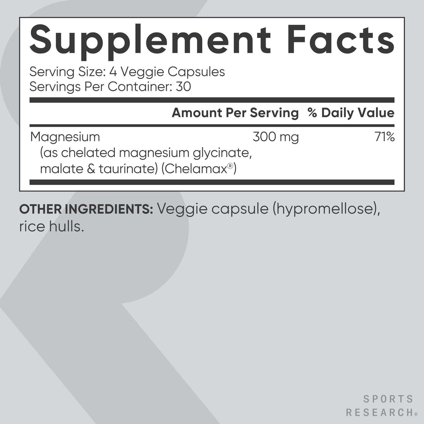 Sports Research Chelated Magnesium Complex - Supplement

