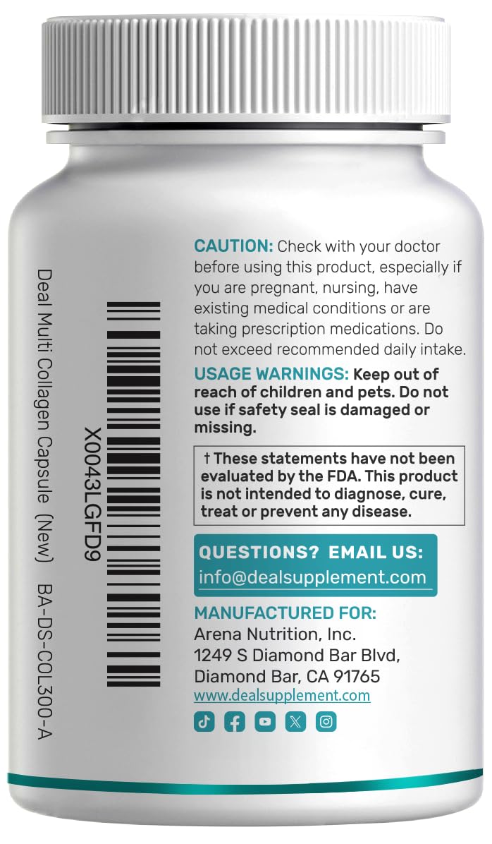 Multi-Collagen Peptide Complex Supplement Hair & Joints

