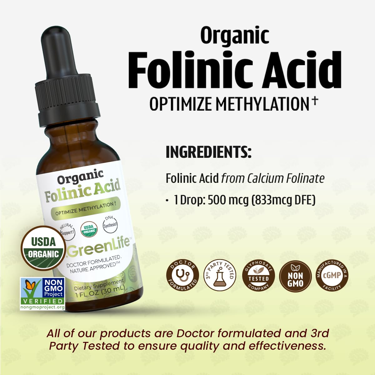 Folinic Acid Liquid Drops by Dr. Green Mom

