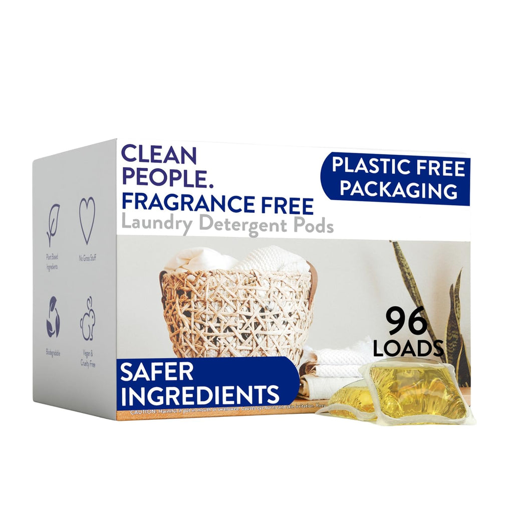 The Clean People Laundry Detergent Pods - Hypoallergenic Plant-Based Formula