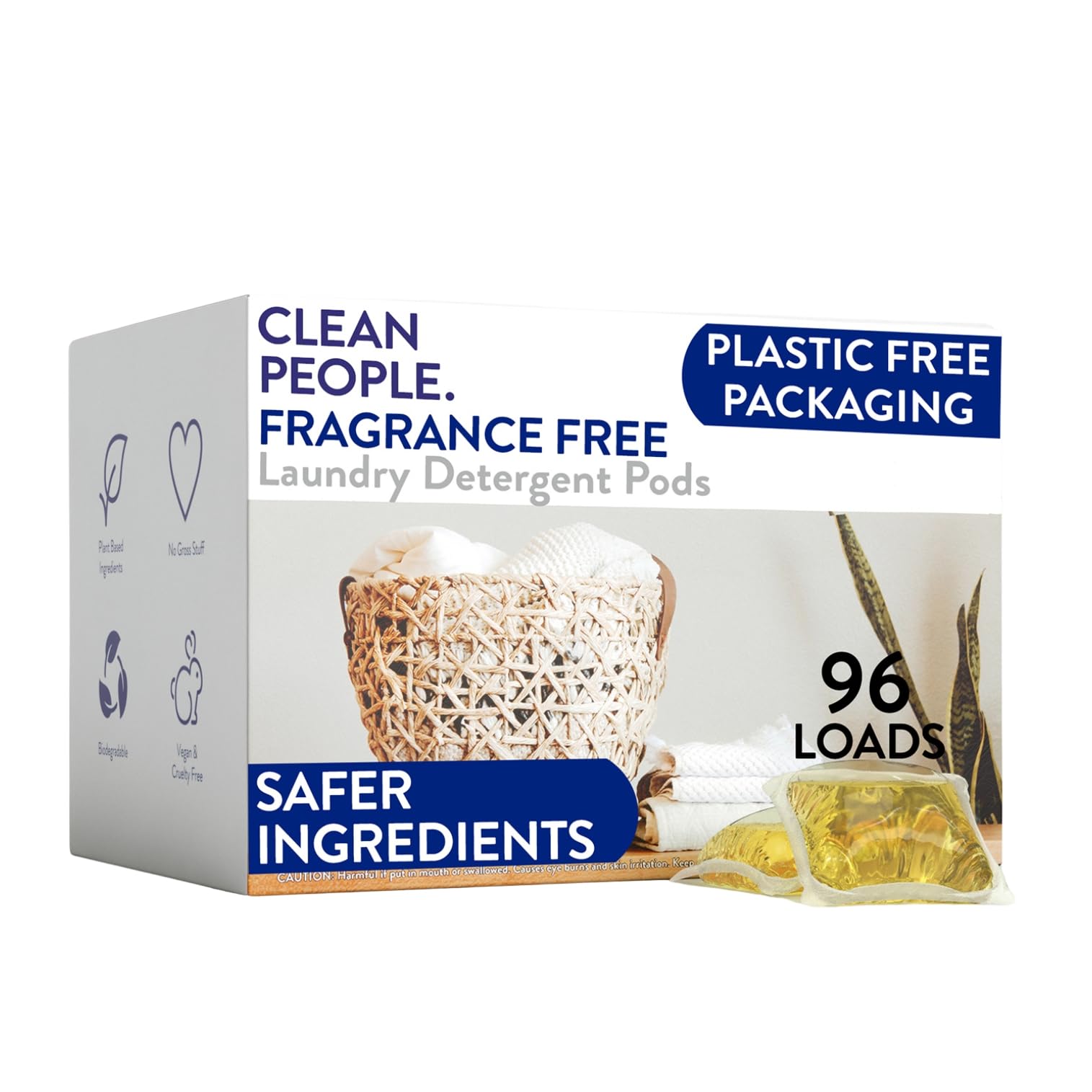 The Clean People Laundry Detergent Pods - Hypoallergenic Plant-Based Formula