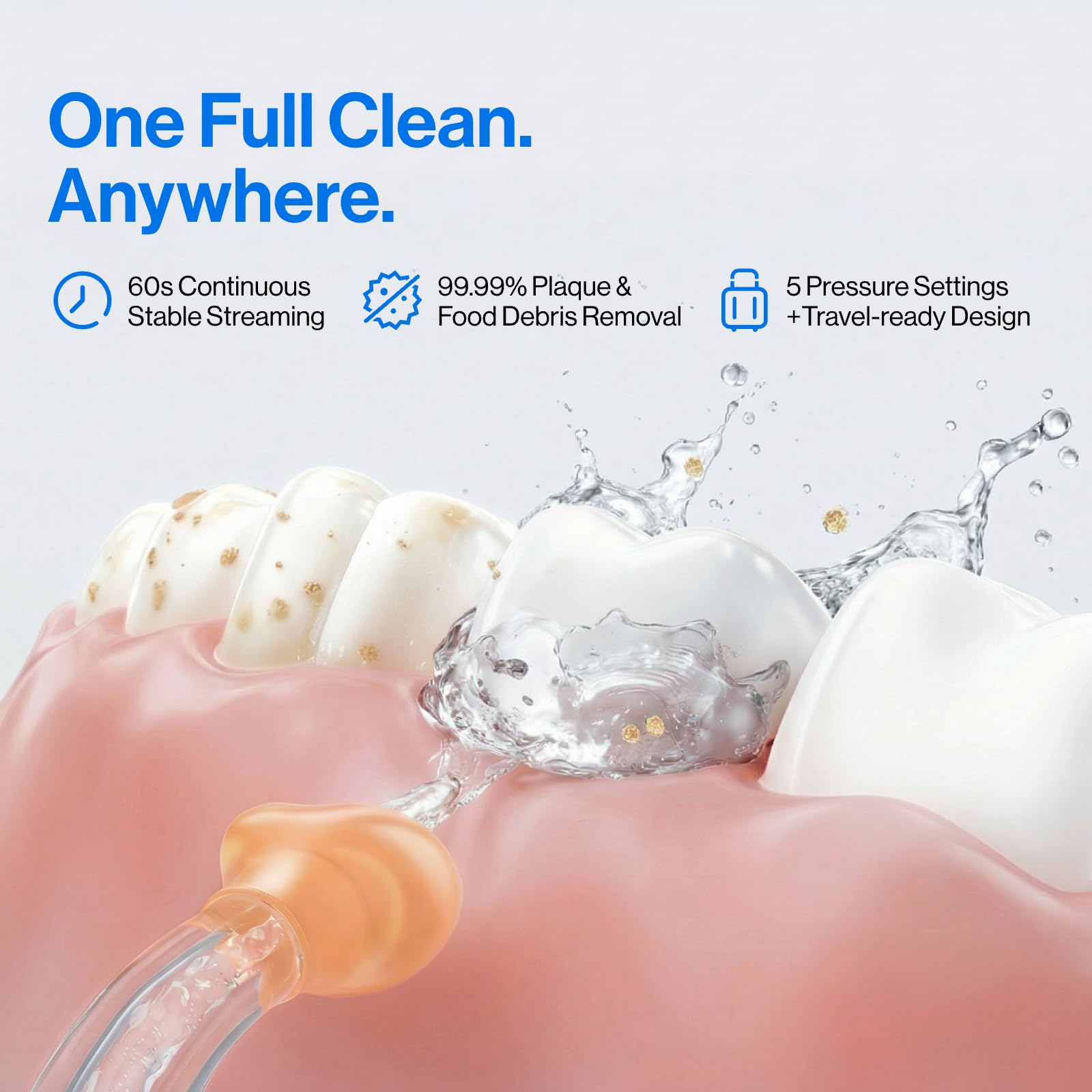 usmile C30 Cordless Water Flosser - 300ml Tank, 5 Levels


