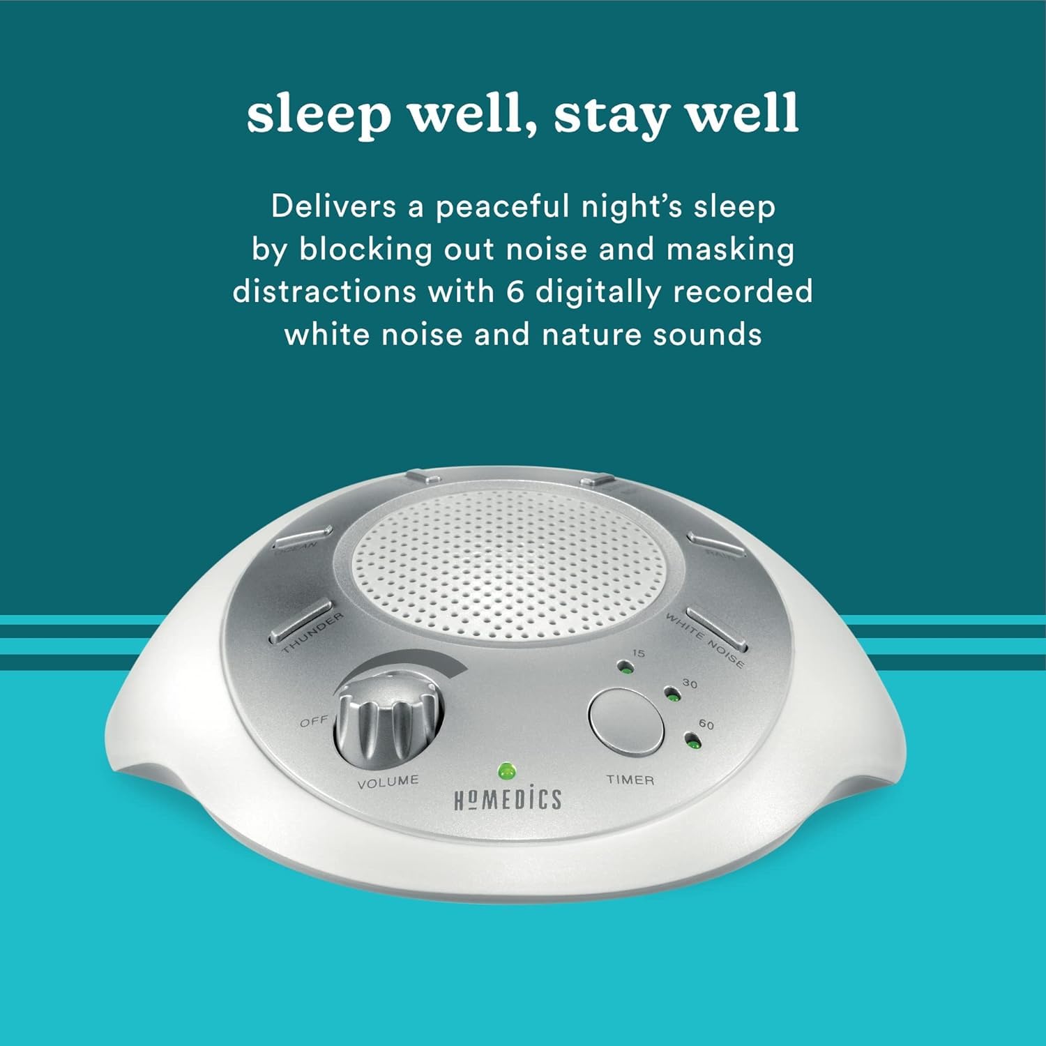 Homedics SoundSleep White Noise Sound Machine | 6 Sounds

