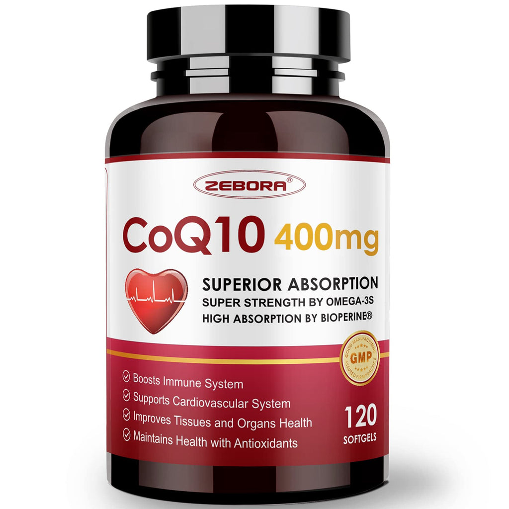 ZEBORA CoQ10 Softgels for Heart Health and Energy

