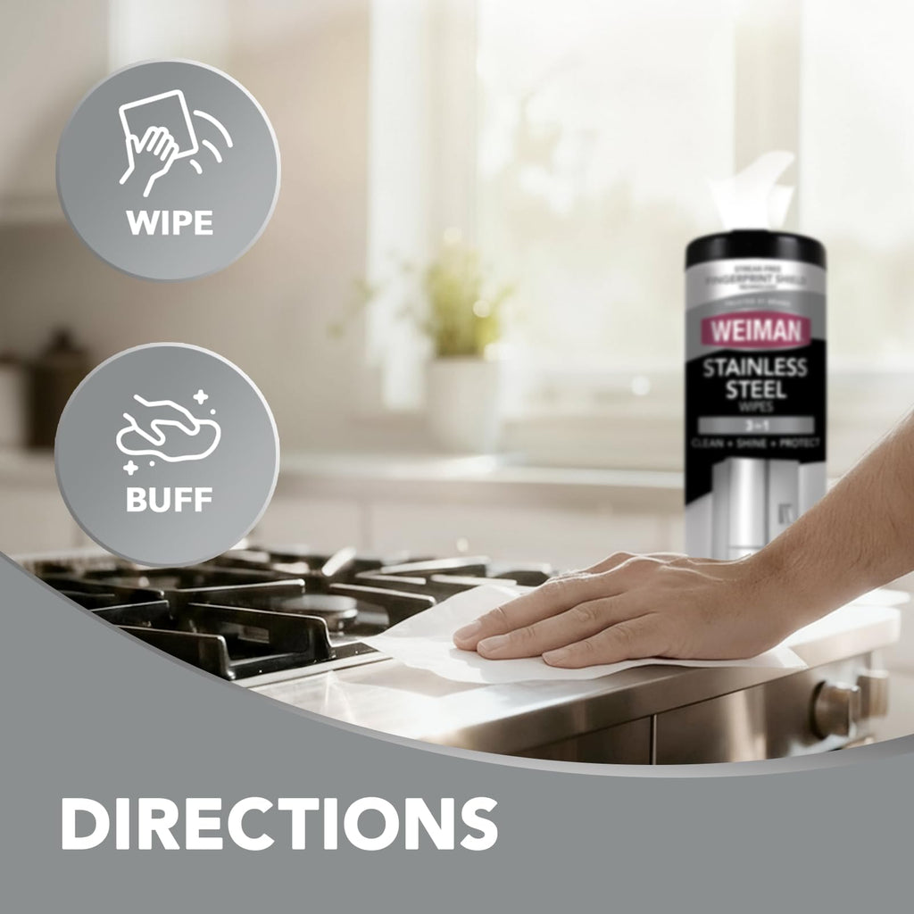 Weiman Stainless Steel Cleaner & Polish Kit | No-Rinse Shine


