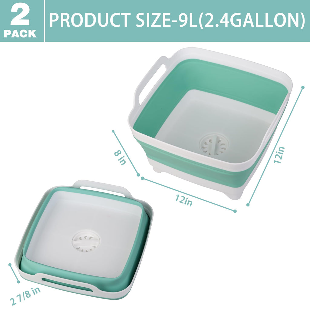 Collapsible Dishpan with Drain Plug – Portable Wash Basin

