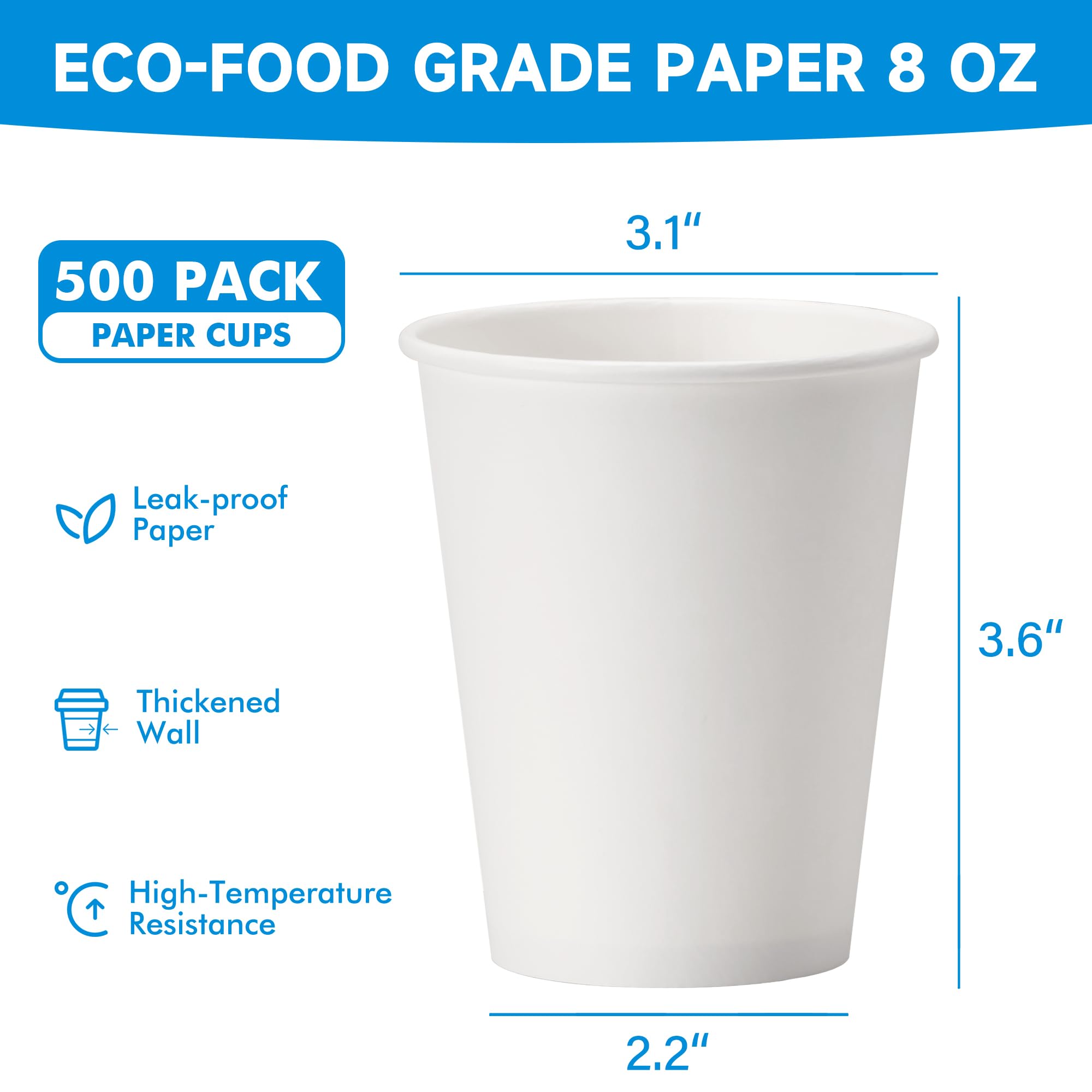 RACETOP Disposable Paper Cups for Hot Beverages

