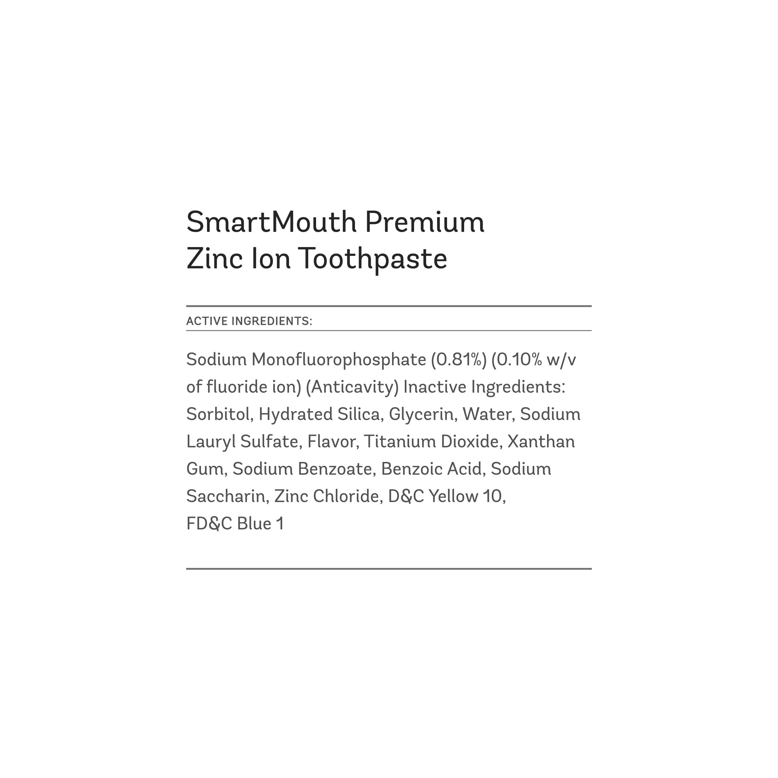 SmartMouth Anti-Cavity Zinc Toothpaste - Enamel Support

