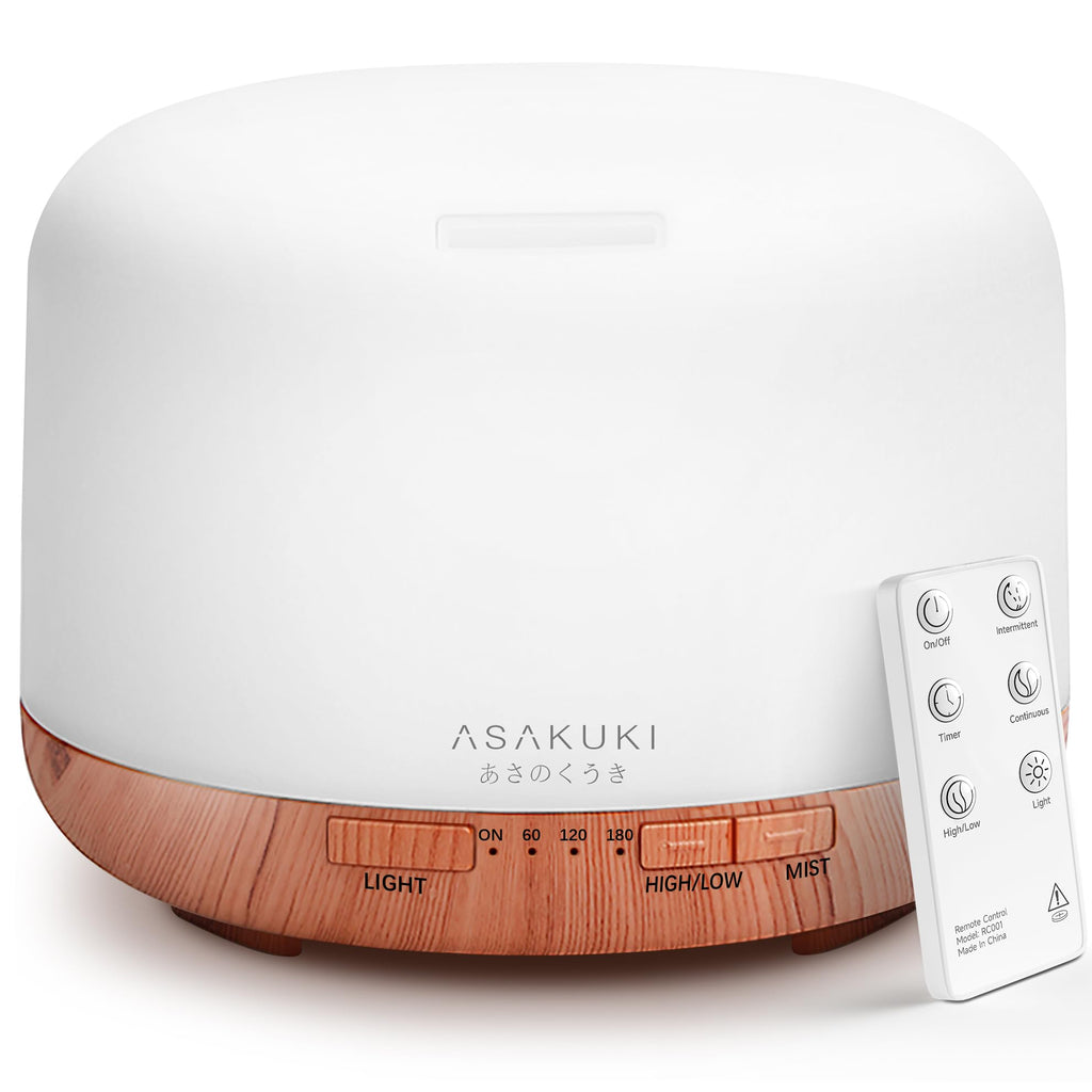 ASAKUKI Essential Oil Diffuser 500ml | Remote Included

