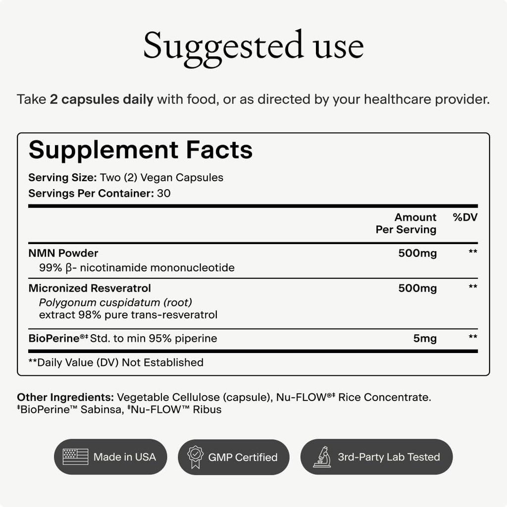 Omre NMN + Resveratrol NAD+ Support | 60 Capsules

