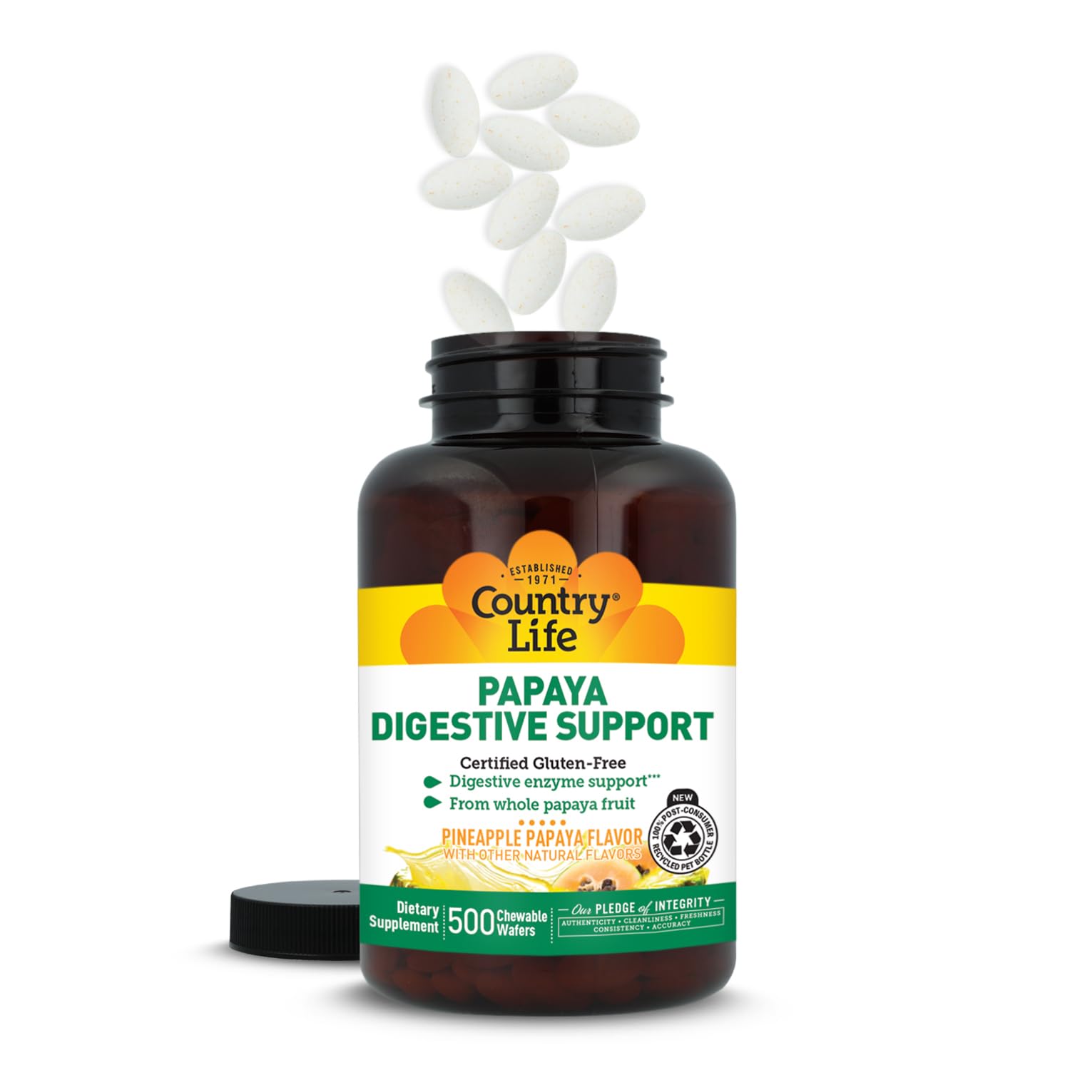 Country Life Papaya Digestive Support Chewable Wafers

