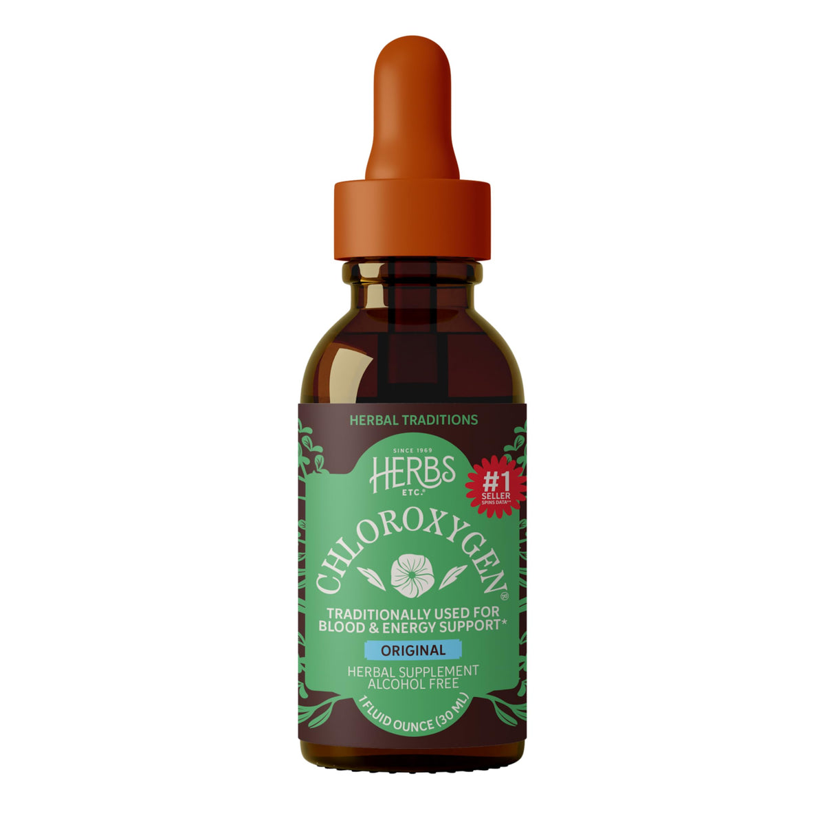 Herbs Etc. ChlorOxygen Chlorophyll Concentrate Alcohol-Free Liquid Extract - Chlorophyll Drops