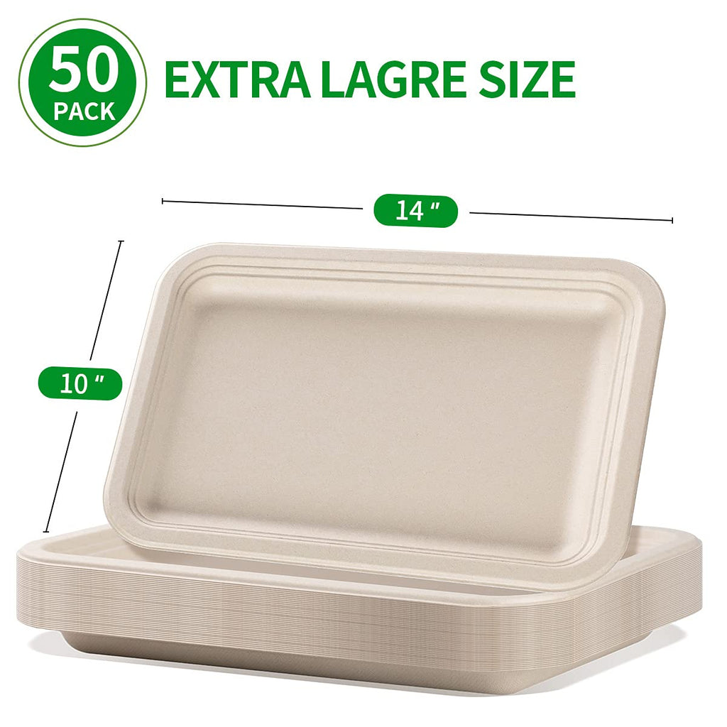 Bloomoon Disposable Food Trays Plant-Based Serving Platters


