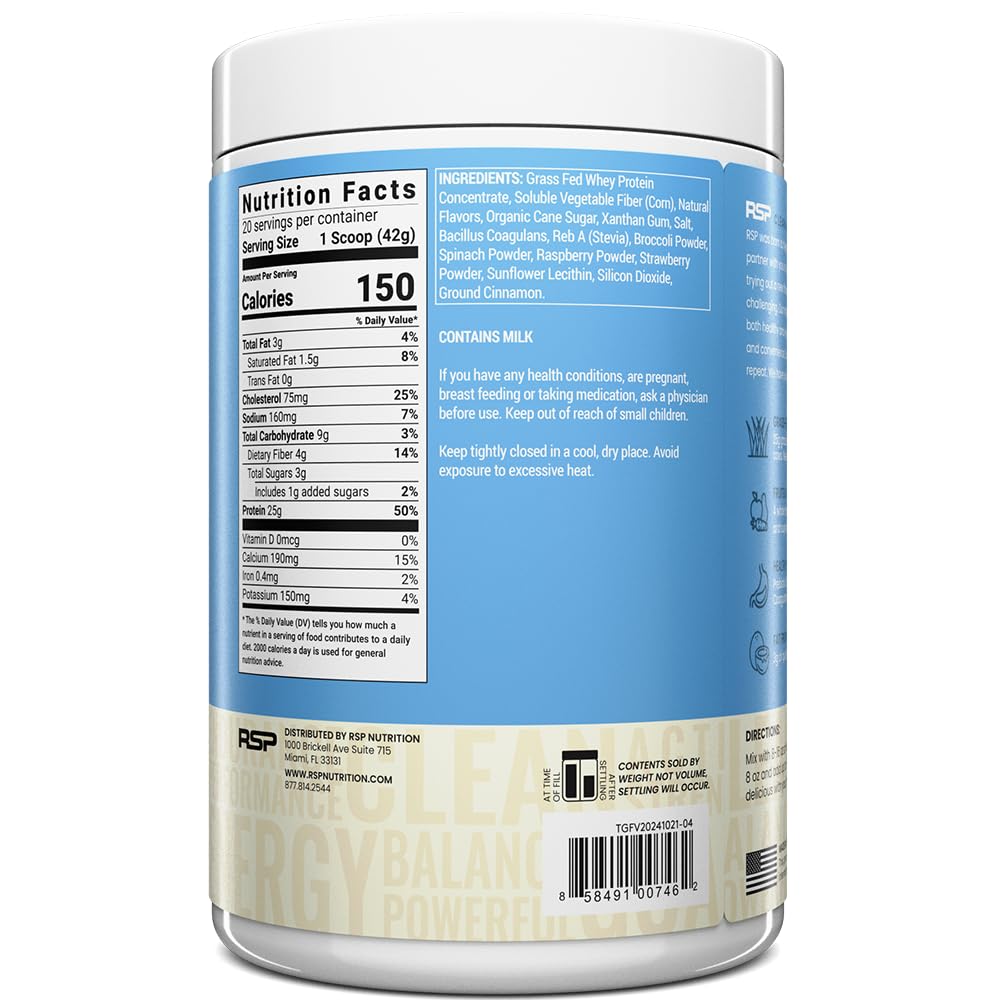 TrueFit High Fiber Protein Powder - Grass-Fed Whey

