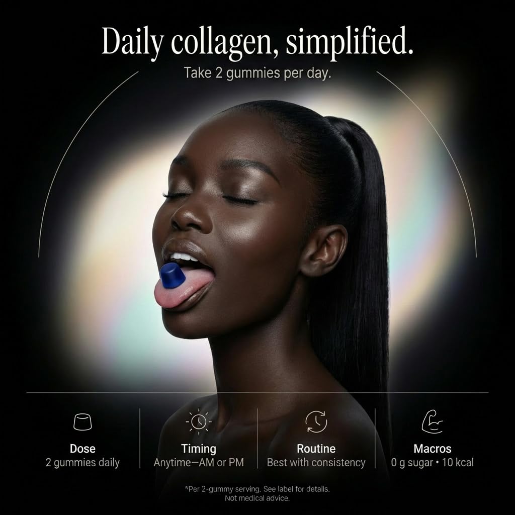 Collagen Gummies Sugar Free with Multi-Collagen, Keratin, Hyaluronic Acid & Vitamin C & Zinc

