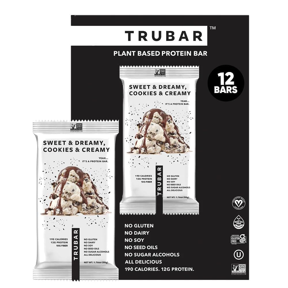 TRUBAR Vegan Protein Bar - Plant Based, Gluten Free