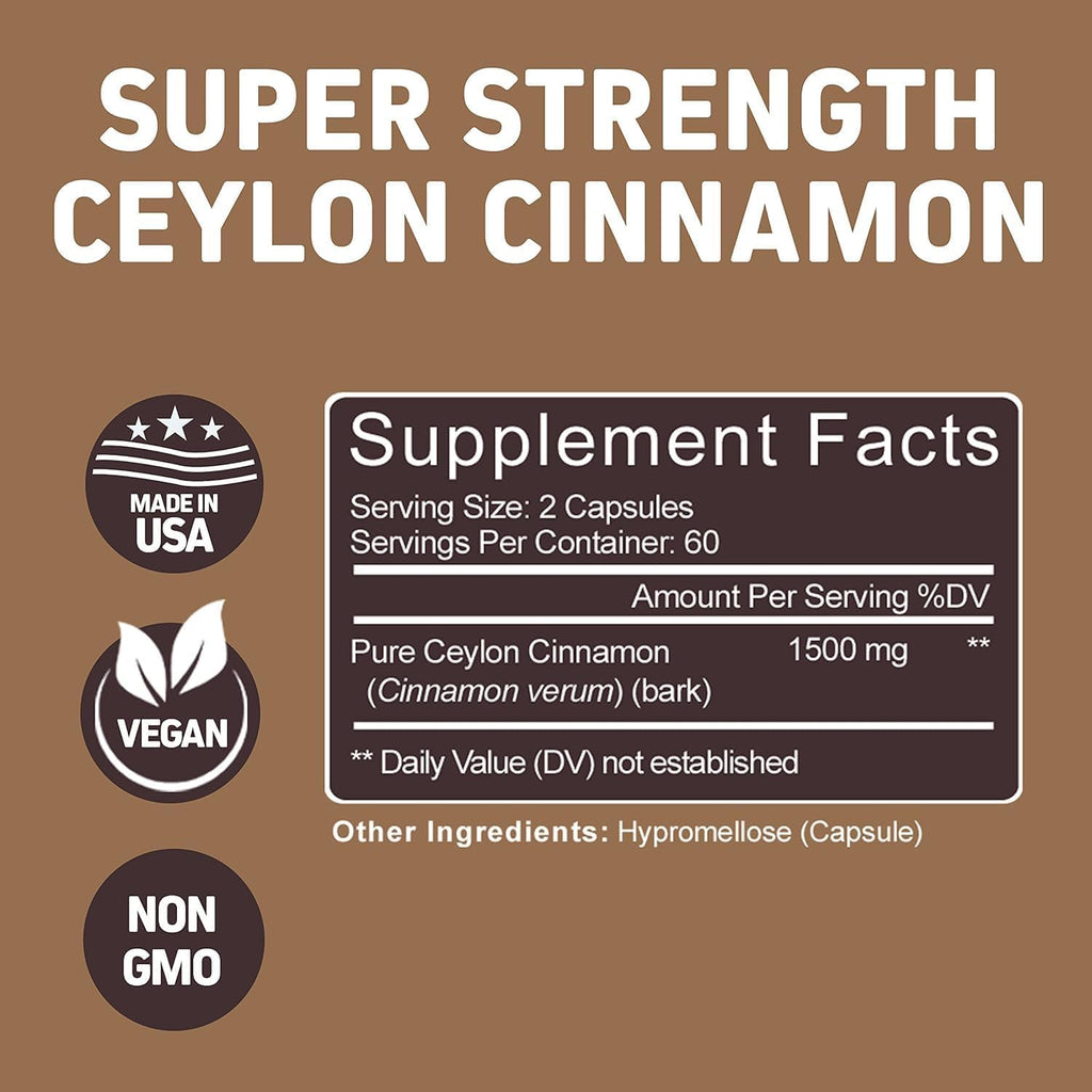 Herbtonics Pure Ceylon Cinnamon Capsules for Immune Support

