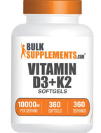 BulkSupplements Vitamin D3 + K2 Softgels for Immune Support

