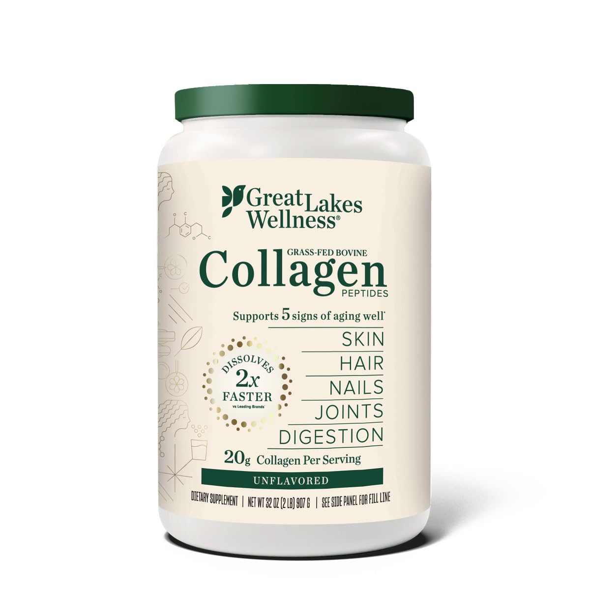 Great Lakes Wellness Collagen Peptides Powder Hydrolyzed