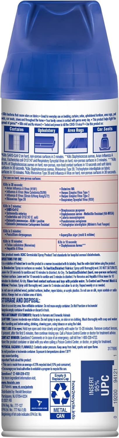 Lysol Fabric Disinfectant Spray - Soft Furnishings Sanitizer

