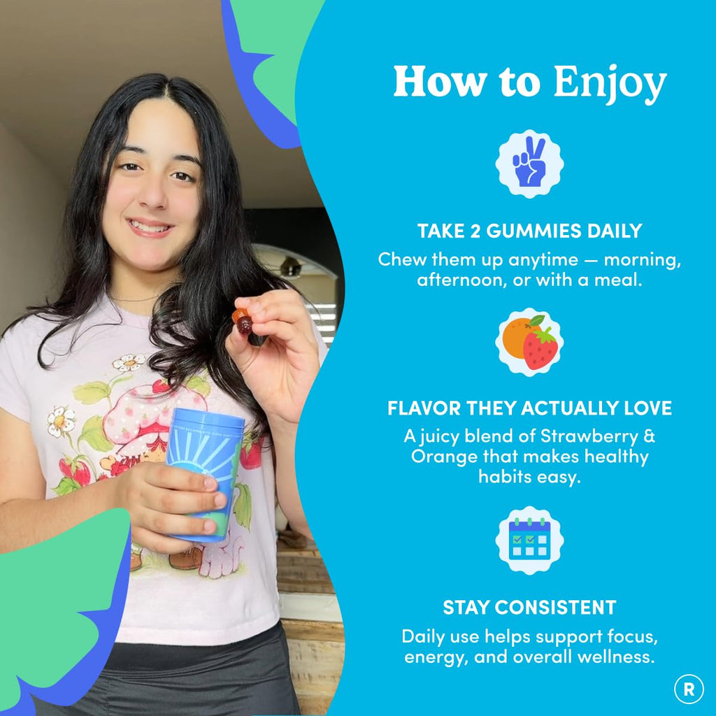 First Day Teen Multivitamin Gummies - Organic Fruit & Veggie

