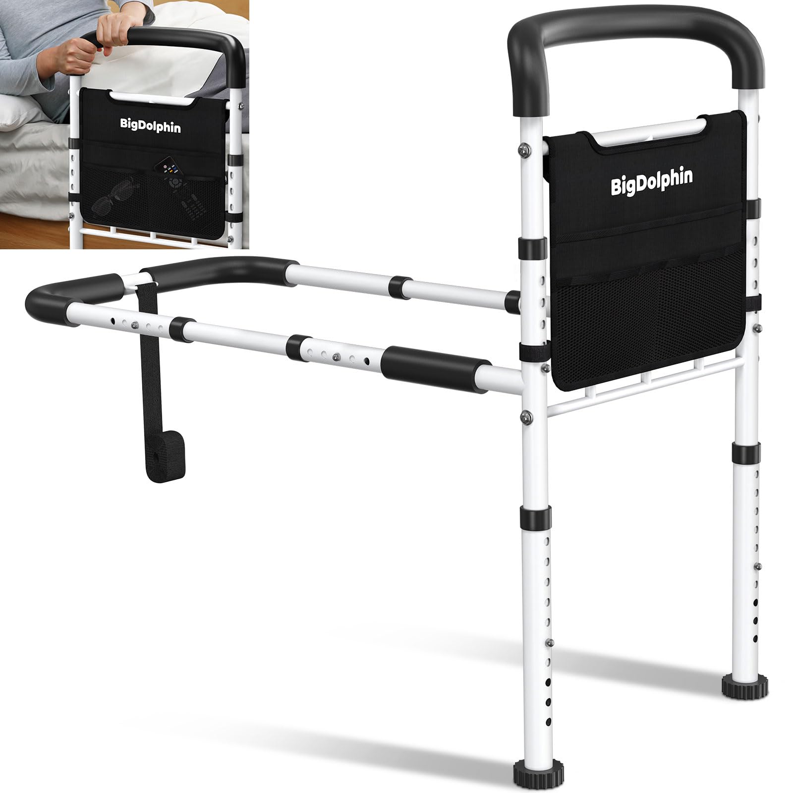BigDolphin Bed Rail for Elderly Safety - ASTM-Approved, Supports 350 lbs